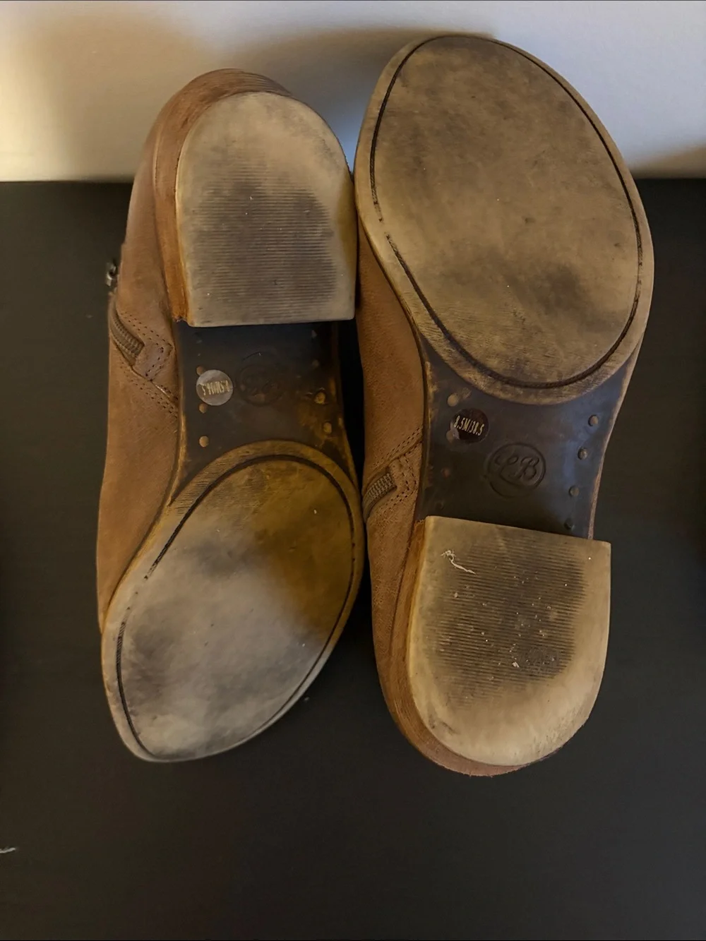 Lucky Brand Brown Leather Side-Zip Ankle Boots